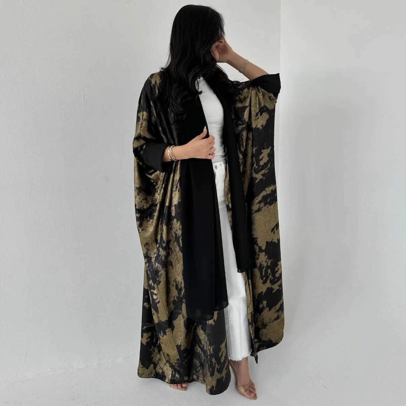 Femme Musulmane Jalabiya Vestidos Eid Djellaba Muslim Dress for Women Dubai Kimono Open Abayas Arabic Robe Turkey Kaftan Ka X250514