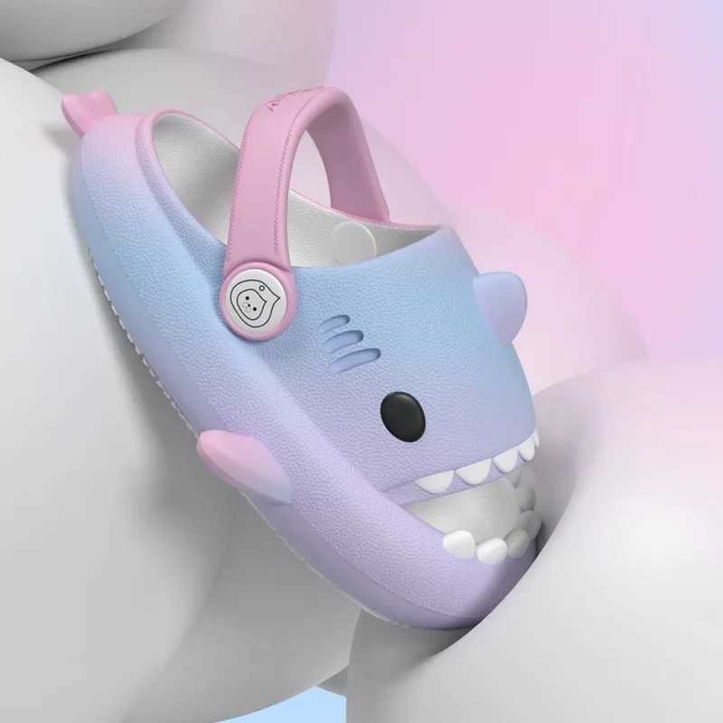 Slipper Evshine Childrens Sandals Fashion Shark Slippers Summer Sandals Cute Waterproof Sandals Anti slip Beach Shoes Yellow Pink S25326