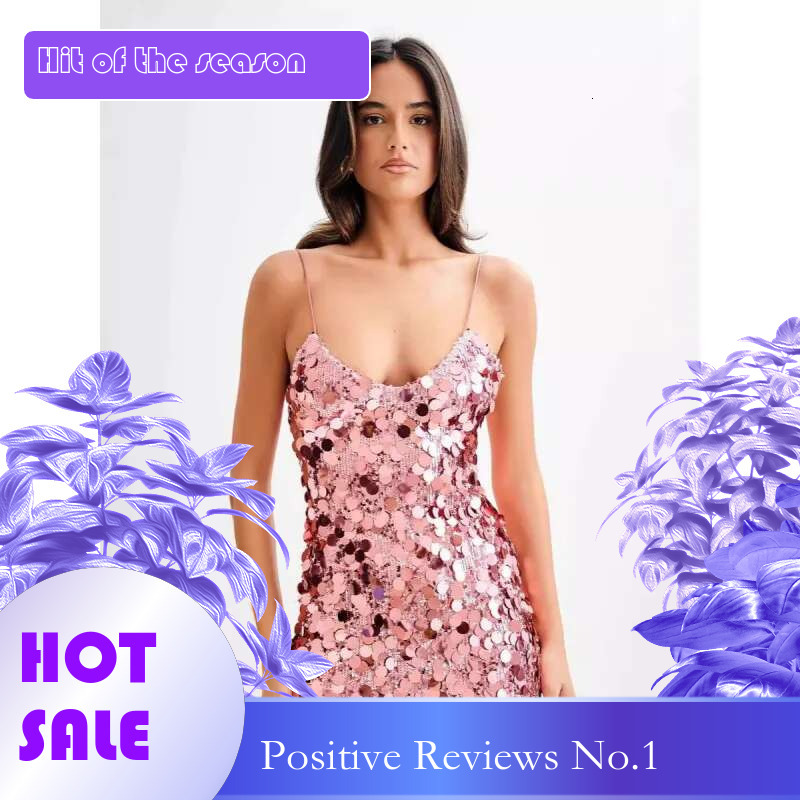 Dongdumaoyi Fashion Sexy Sequined Draper Sheath Mini Skirt Sequins Shiny Dress Hot Girl Suspension C