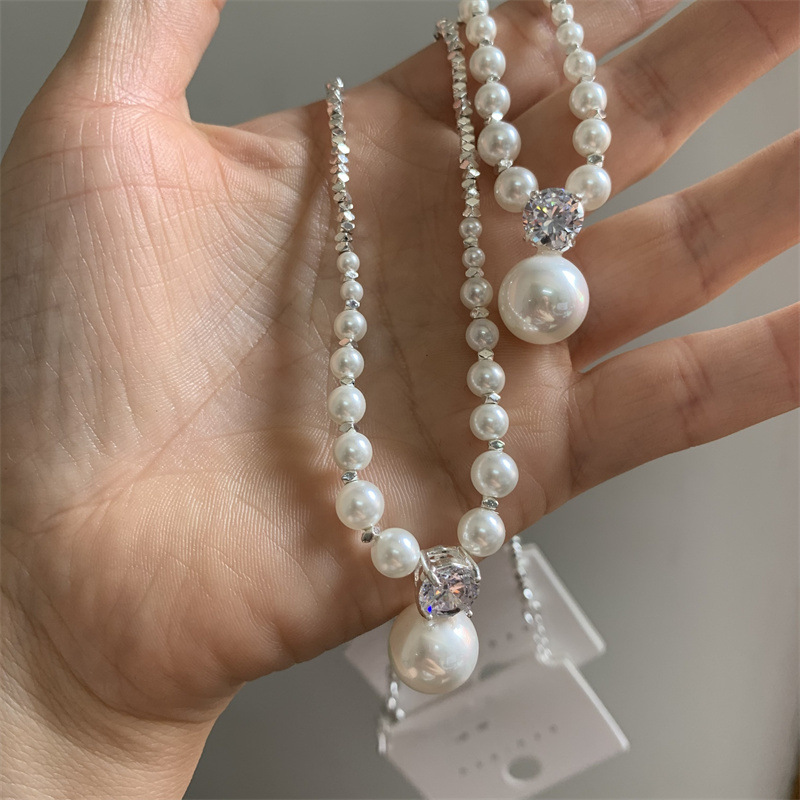 Classic Silver Finish Pearls on a Fine Chain - Timeless Neckwear for Every Occasion