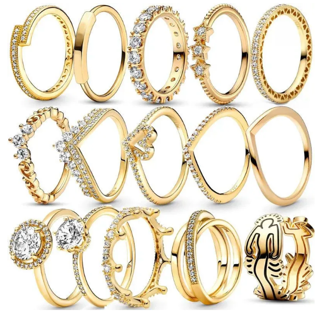 Designer Ring Popular 925 Sterling Silver Golden Fashion Classic Ring Is Suitable for Ladies man Jewelry Accessories Free Wholesale Delivery