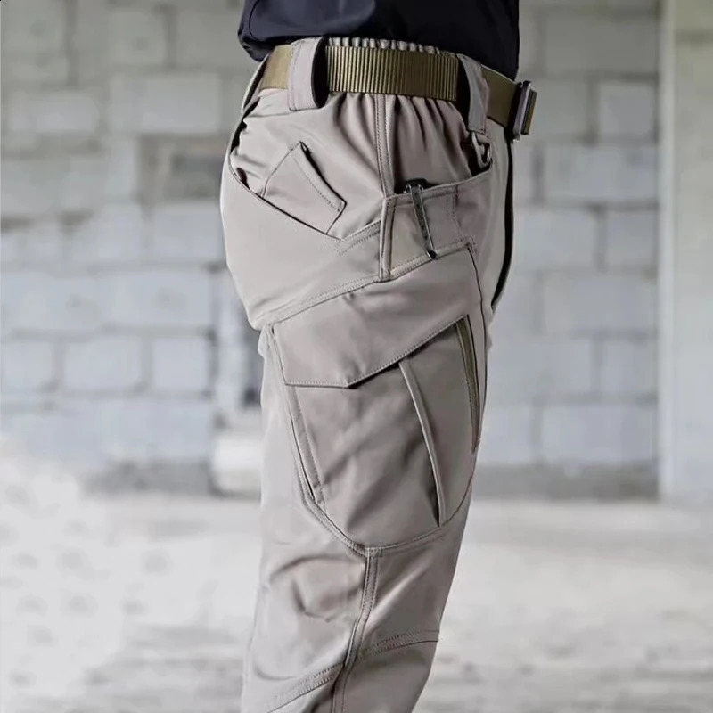 Mens Spring Autumn Tactical Cargo Elastic Pants Combat Trekking Hiking Camping Climbing Run Sport Cycling Work Outdoor Trousers 250317