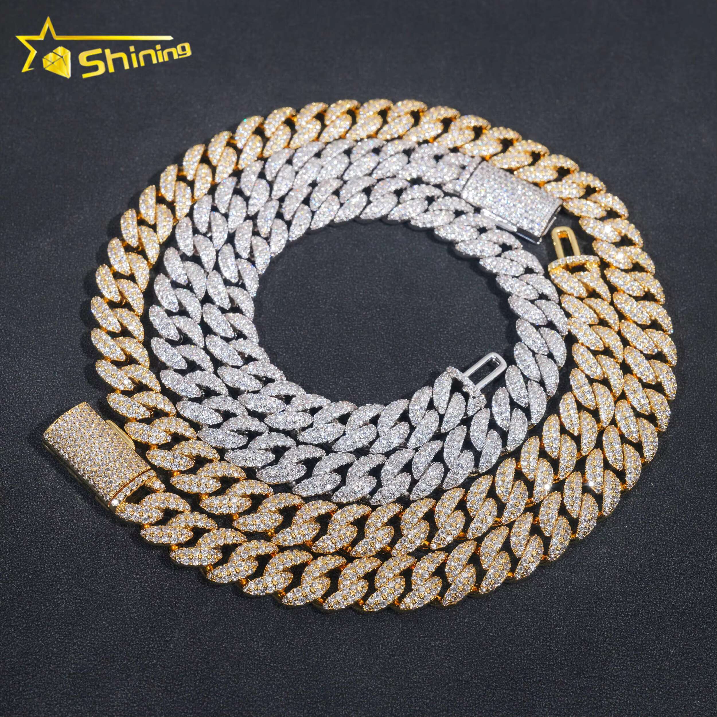 Shining High Quality Fashion Hip Hop 12MM Width 5A CZ Cuban Link Chain Iced Out Cuban Necklace and Bracelet