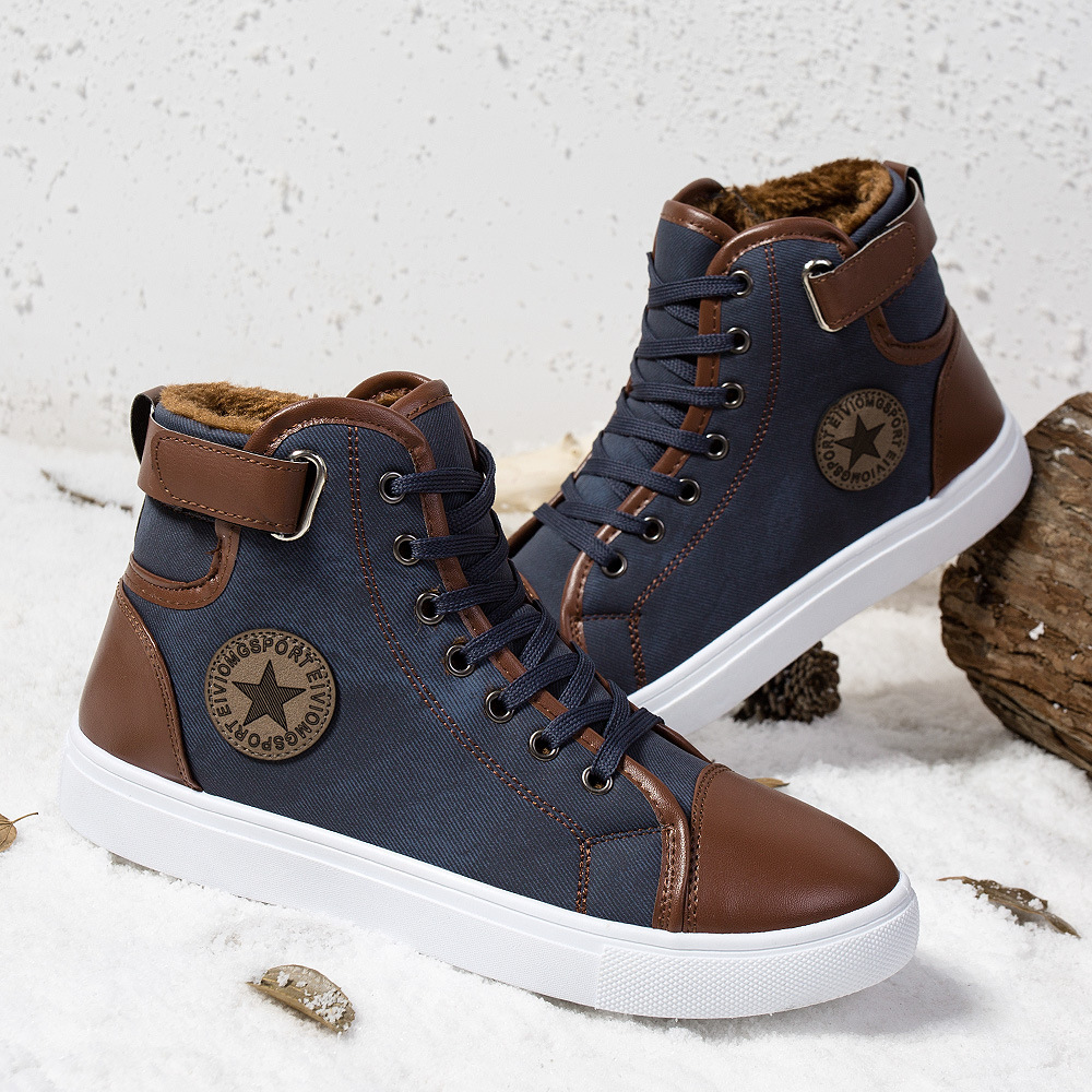 designer shoes new Men's high-top round-logo canvas shoes, Korean style spring versatile sneakers for student couples