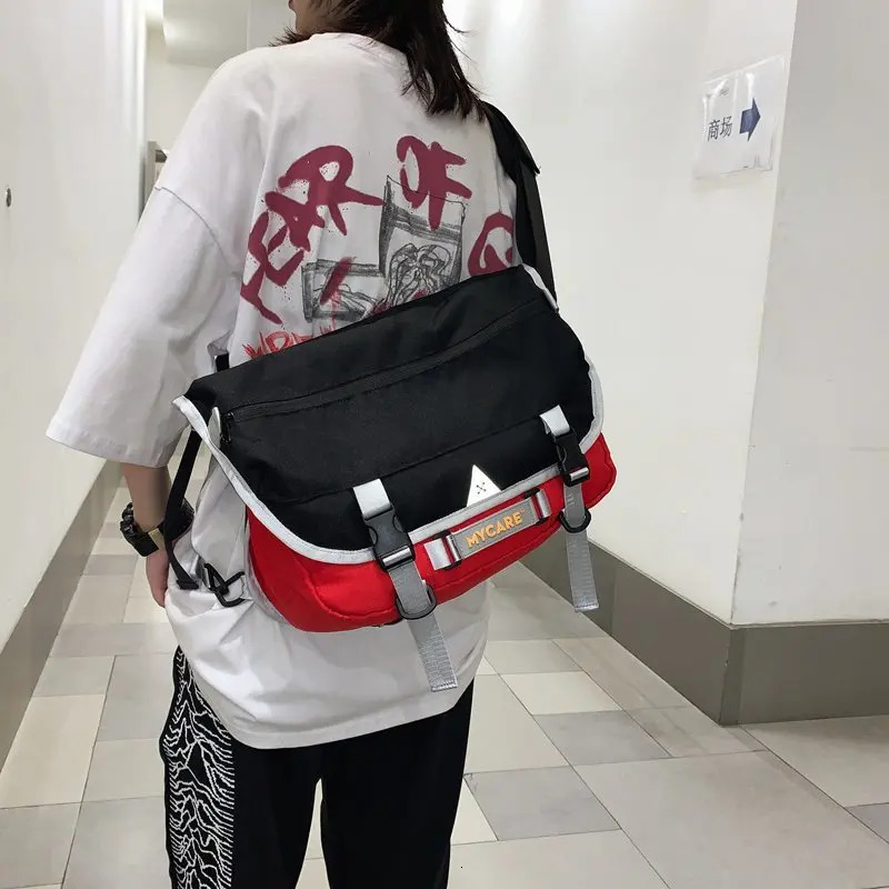Large capacity messenger bag school used for storing books holidays travel cross body highquality nylon unisex shoulder 250326
