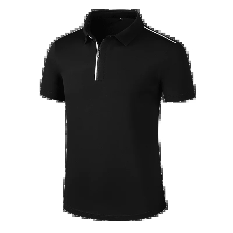 Large mens polo shirt with collar and short sleeved top quick drying loose summer half zipper big fat Plus 7XL 6XL beige 250327