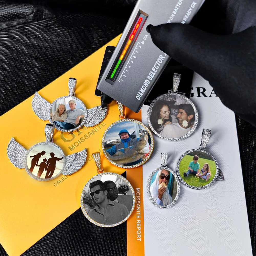 Custom Photo S925 Customized Pendants VVS Moissanite Pass Diamond Test Iced Out For Necklaces Women Men Jewelry Free Laser