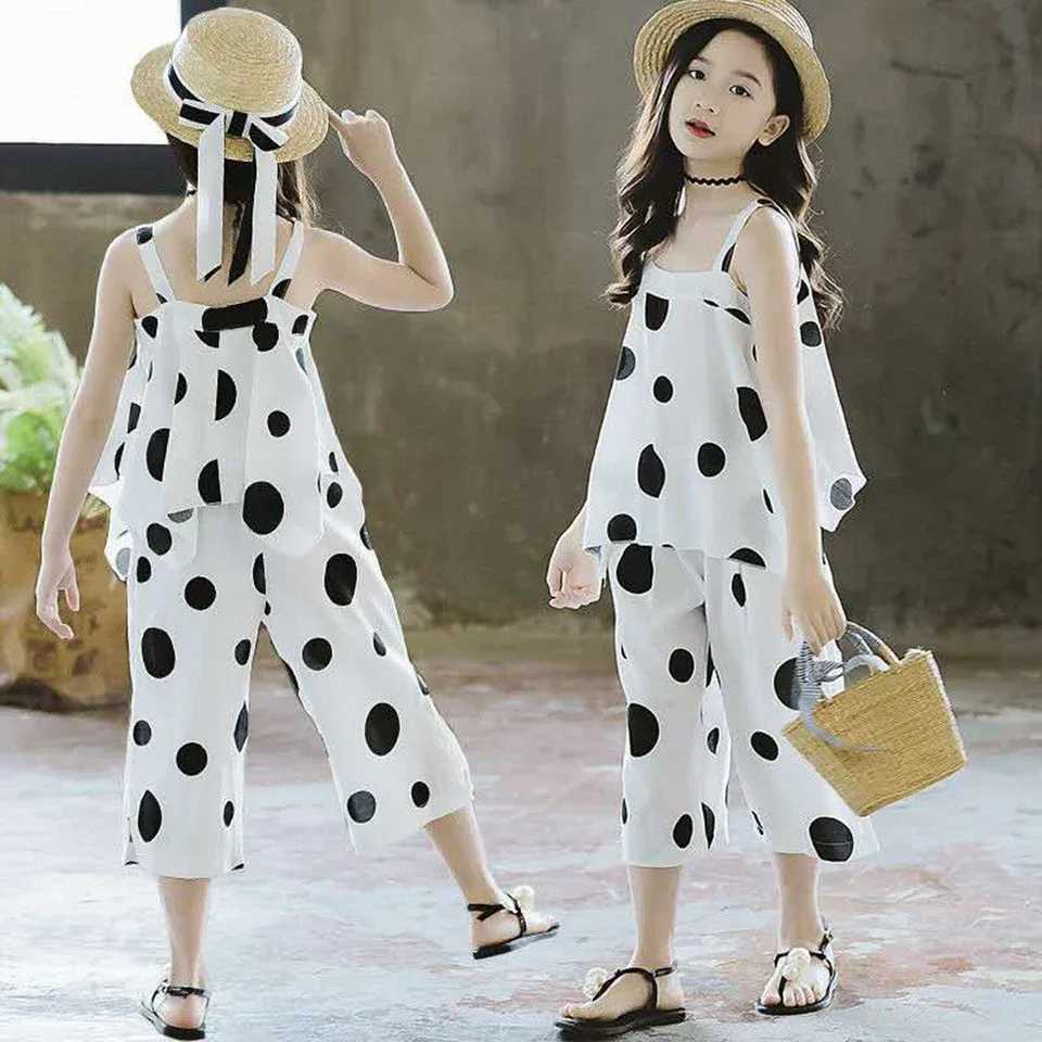 Baby Girls Sets Summer Sport Casual Mid Big Girls Kids Suits White Color T-shirt+Short 2PCS Age 3T 4 6 8 10 12 Girls ClothesT250327