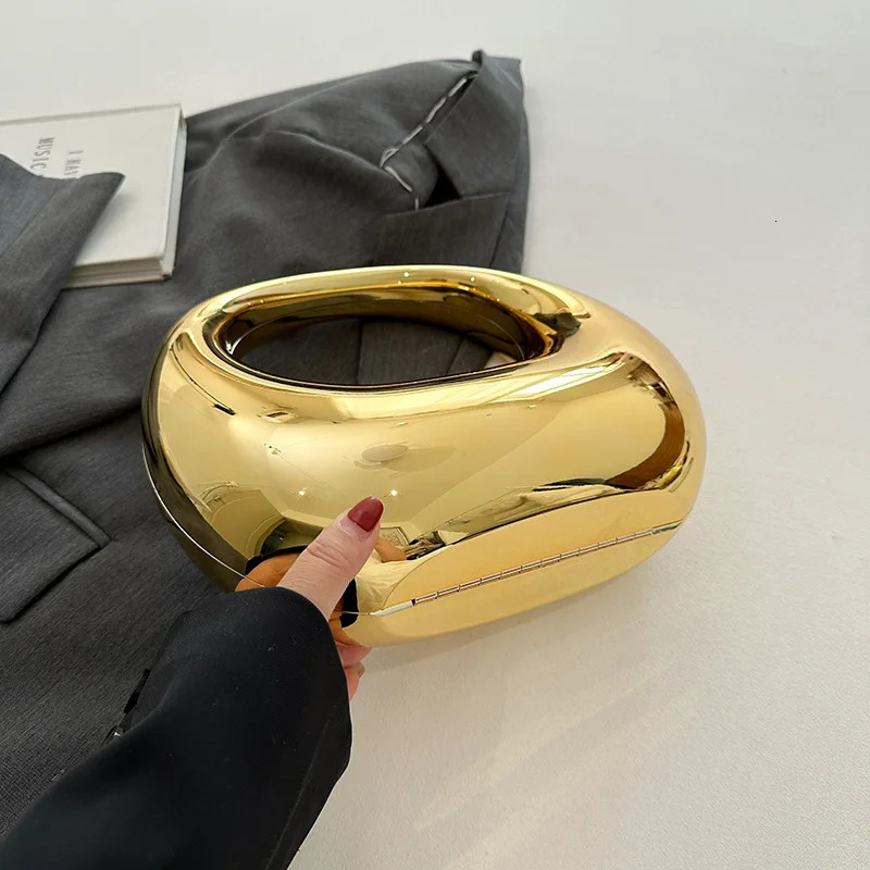 MOODS Gold Evening Dress Womens Handbag PVC Wrist Bag Dinner Party Wedding Round Handle Clutch Wallet y ner 250326