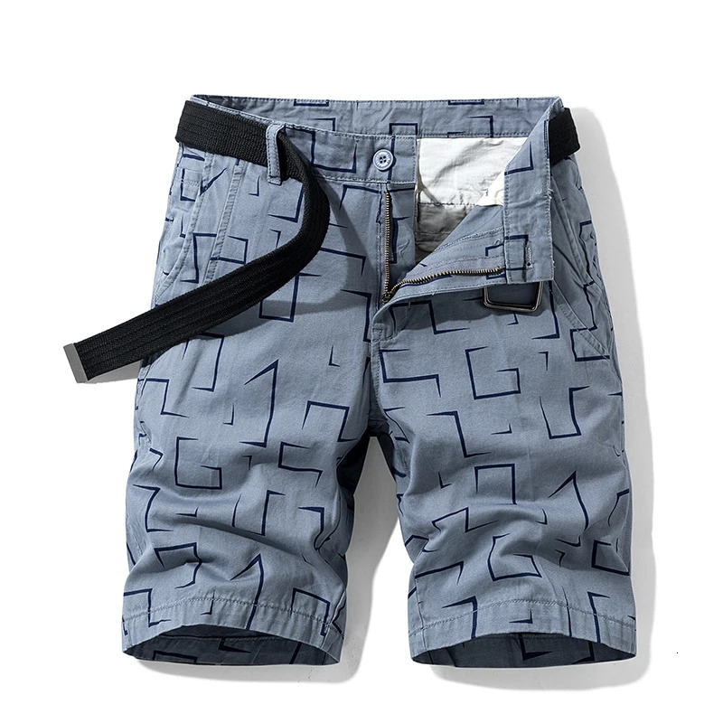 Summer thin multi pocket pure cotton work clothes shorts for men loose straight leg five point casual over knee beach 250326