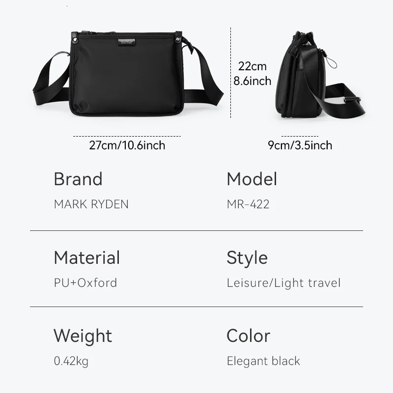 Mark Ryden Travel Messenger Bag ner y suitable for 79inch iPad and gaming consoles 250326