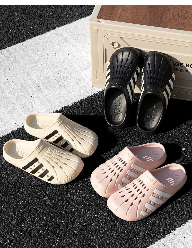 New sandals For Men And Women Wholesale Summer Slippers male Korean version eva net Hole female flat black wear sandals beach Slipper 36-45 2025s