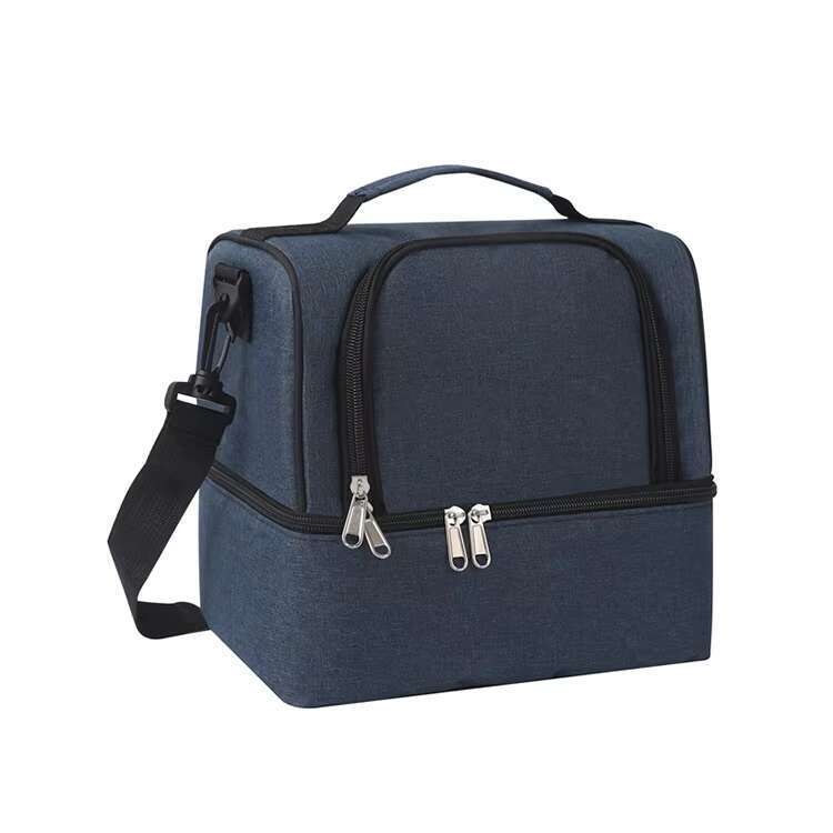 25 Hot Selling 300D polyester large capacity double-layer picnic insulated and in hand bag, lunch refrigerated bag