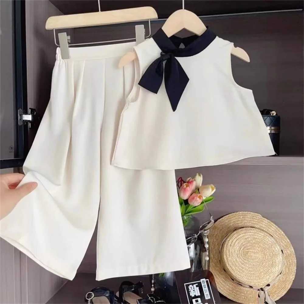 Bear Leader Elephant Baby Girl Clothing Set New Fashion Bow Sleeveless T-shirt+Pants 2 Summer Childrens Flat Casual ClothesT250327