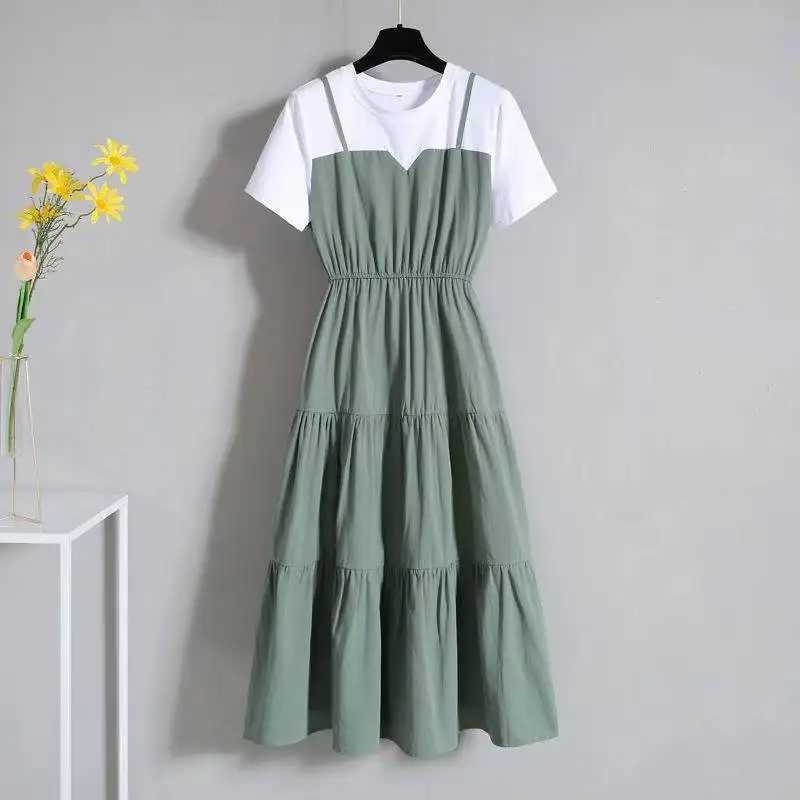 Fashion 10 12 14 16-year-old teenage girl dress back to school casual sled large-sized pendant one-piece girl summer outfit W250326