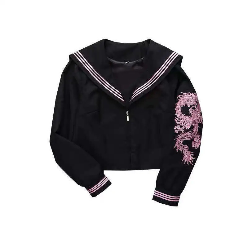 Japanese Fashion Jk Uniform Shirt ed Pink Dragon Student Girls School Role Playing Set Sailor Soft 250326