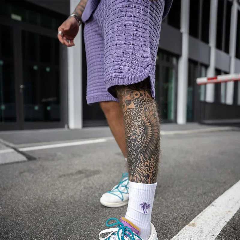 Summer Mens Sports and Leisure Day Loose Trend Short Sleeve Shirt Set Street Mens Shorts Set Ropa Para HombreXJ250326