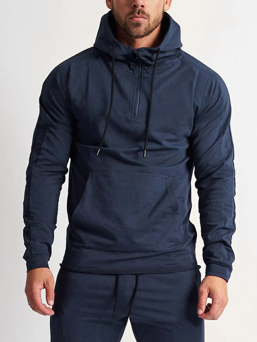 Mens Training Set Gym Sportswear Zipper Hoodie Running Wear Sweatpants 250327