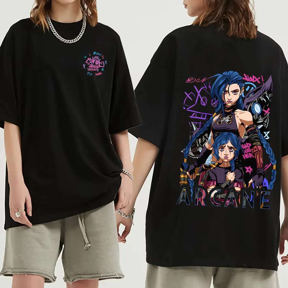 Arcane Jinx Graffiti T shirt Monkey Game Fan Commemorative suitable for both men and women with fashionable printed cotton short sleeves