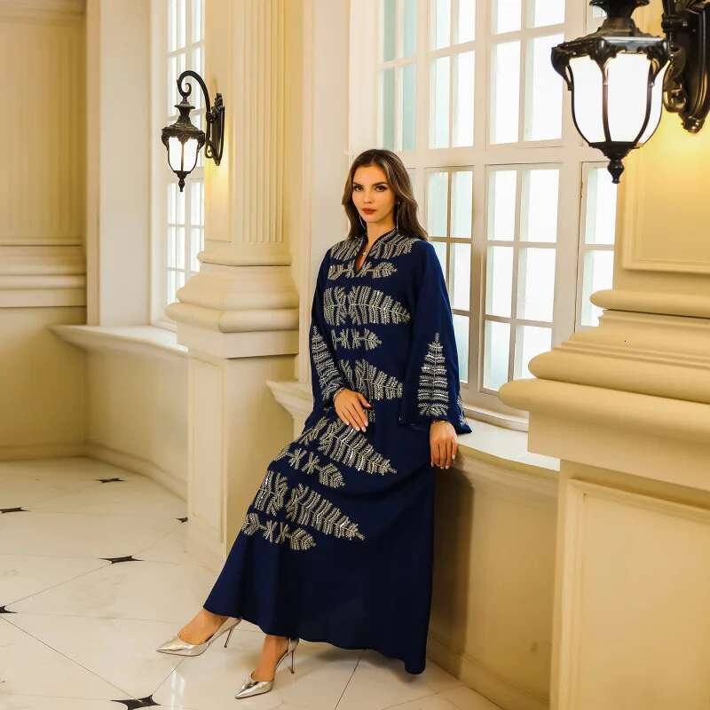 Dongdumaoyi Midden Oosten Moslim Gewaad Dameskleding Dubai Turkije Abaya Lovertjes Lange Jurk W