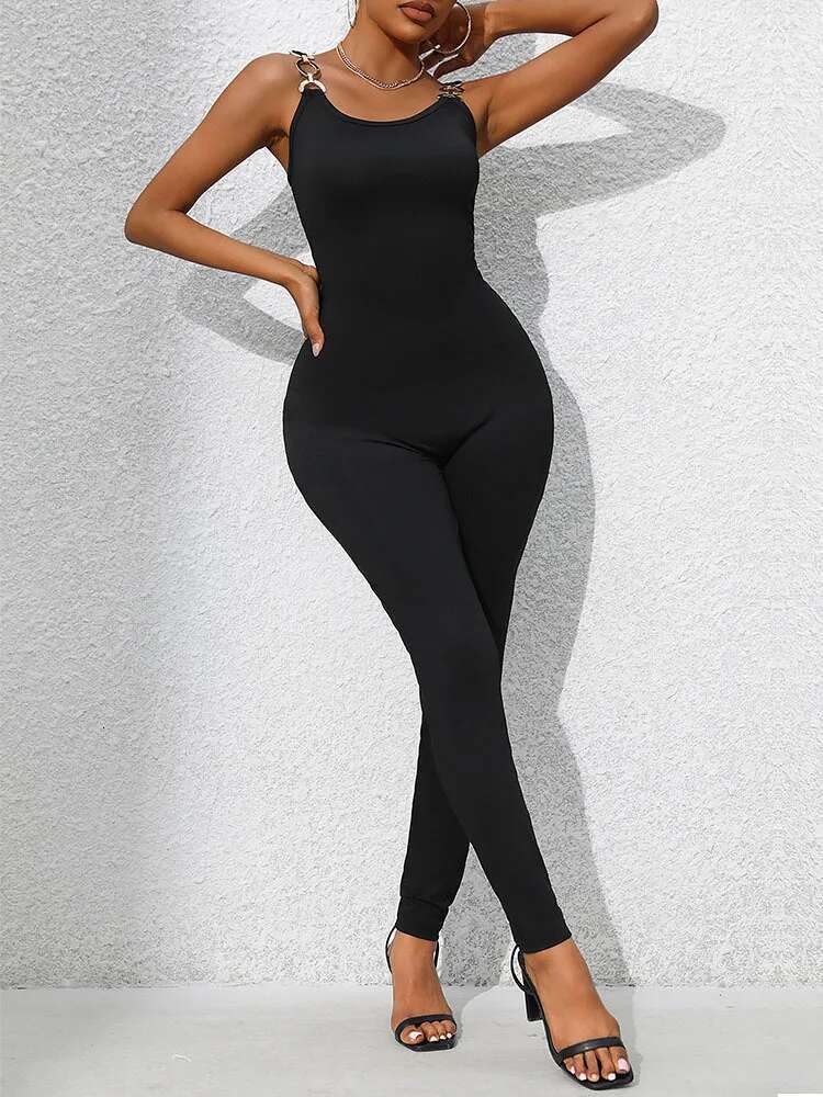 Dongdumaoyi Nieuwe Zomer Sexy Zwarte Strakke Spaghetti Damesmode Jumpsuit Broek Kleding