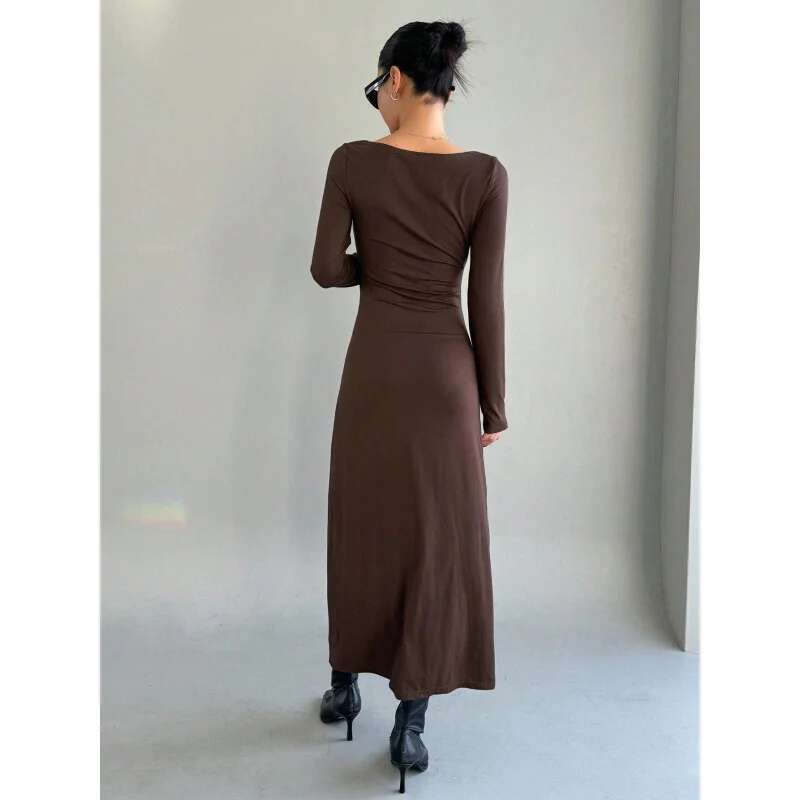 Dongdumaoyi Nieuwe Elegante Hoge Gevoel Vrouwen Gebreide Jurk Split Sexy Schede Slim Fit C