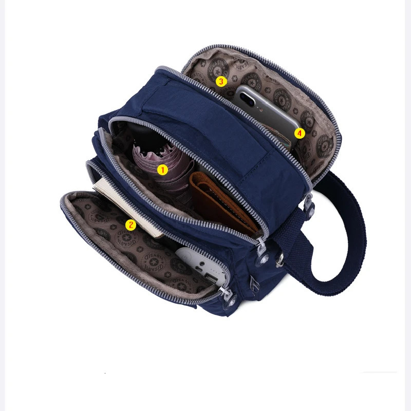 Nylon casual mens shoulder messenger bag cross body large capacity wallet lightweight blue green gray red black M0946 250326