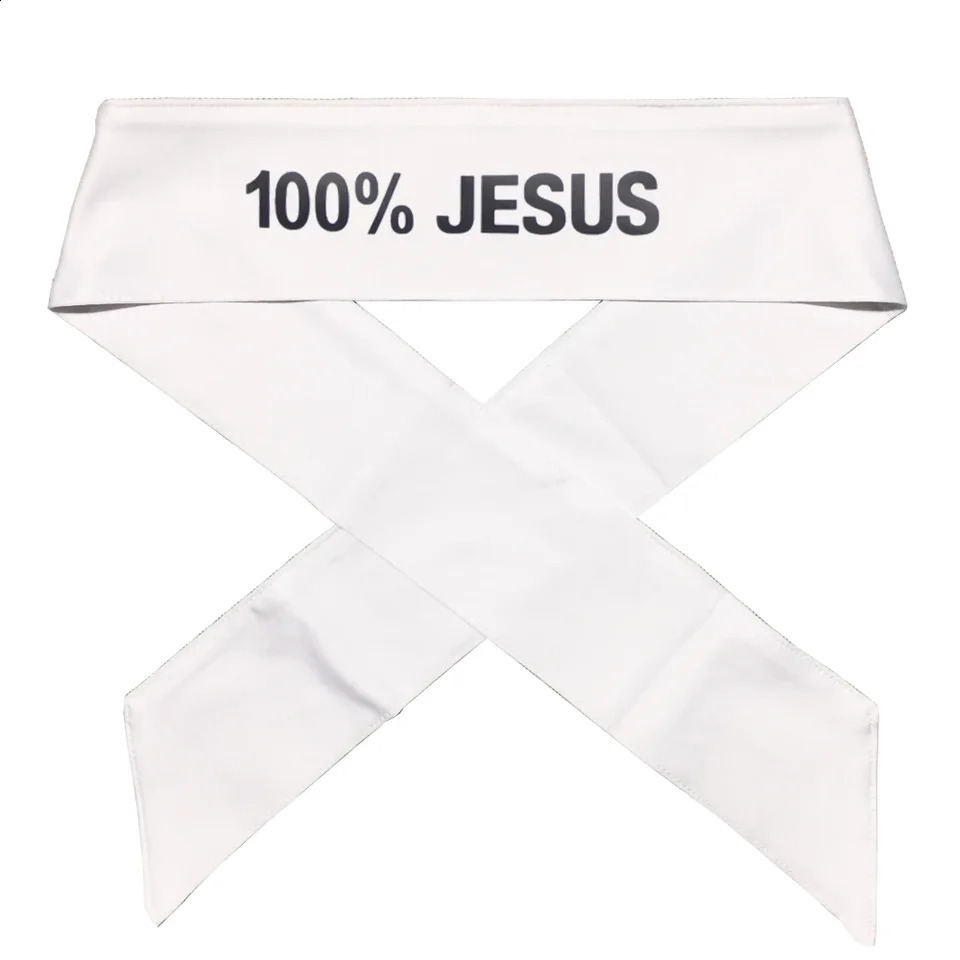 100% Jesus Sport Tie Headband Soccer Football Athletics Fitness Sweatband Bandana 250327