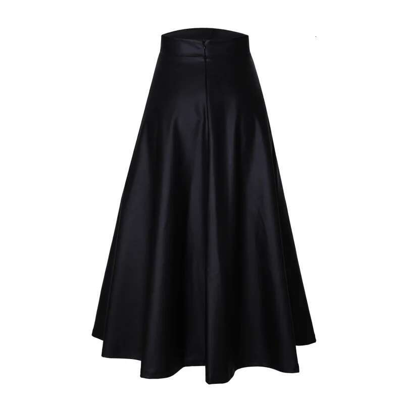 Dongdumaoyi Herfst Winter Nieuwe Dames Midi Rok Van PU Leer Met Hoge Taille In Zwart B
