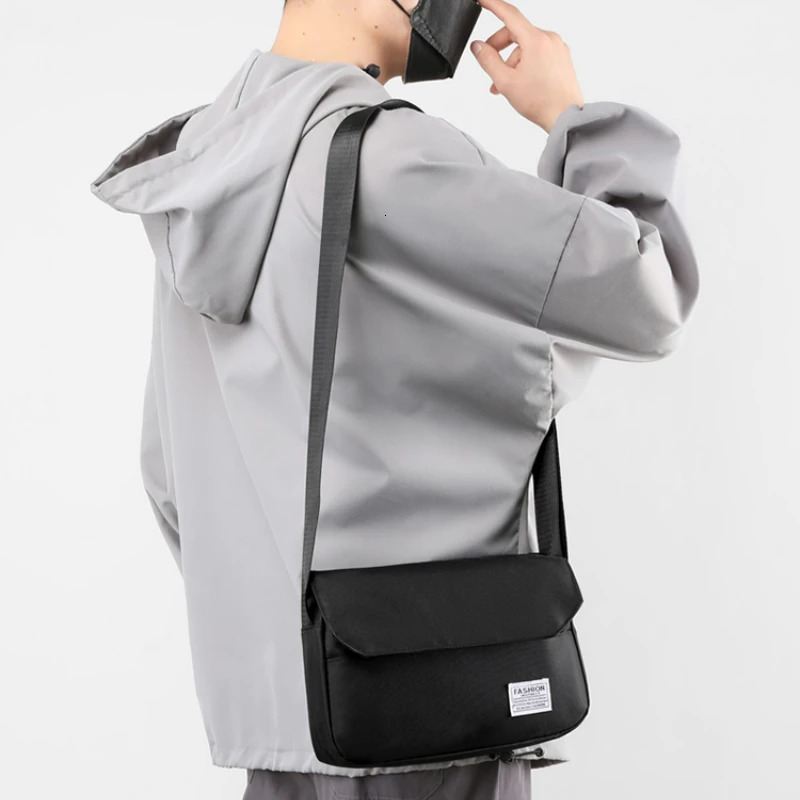 Black Ten Font Mens Casual Bag Fashion Sports Shoulder Student Korean Messenger Mobile 250326