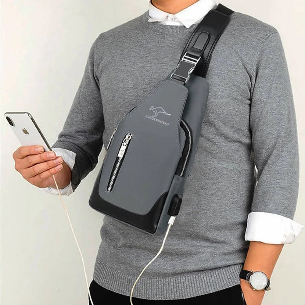 Mens Chest Bag Fashion Korean Leisure Sports Waterproof Oxford Cross Body Shoulder Messenger 250326