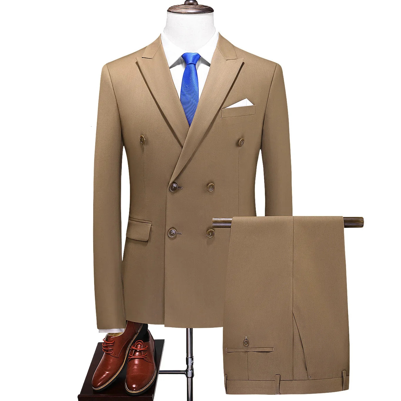 Traje De Hombre Elegant PioneerPants Mens Fashion Business Casual Gentleman Double Chest British Style Plus Size Set 250326