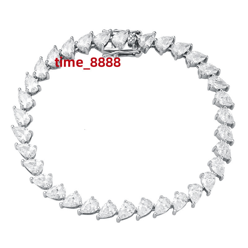 Wholesale Custom New Arrival 0.5CT Water Drop Moissanite 925 Sterling Silver Tennis Bracelet for Women Banquet Jewelry Bracelet