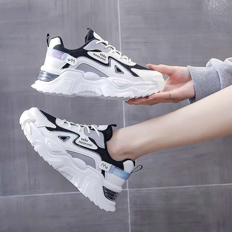 NEW Platform Flat Woman Green Casual Trainers Ladies Chunky Sneakers Women Shoes