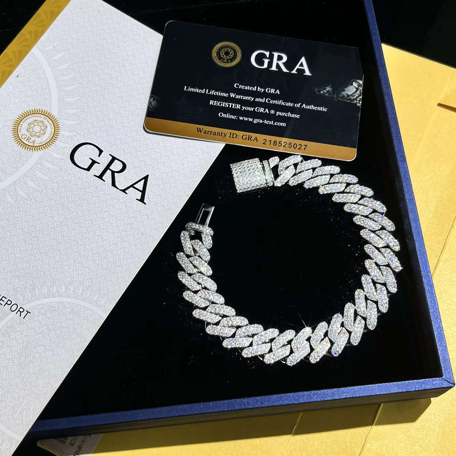 In Stock 6MM 8MM 10mm 12mm 15mm Hip Hop 925 Silver Cuban Necklace Bracelet Iced Out D VVS Moissanite Cuban Link Chain