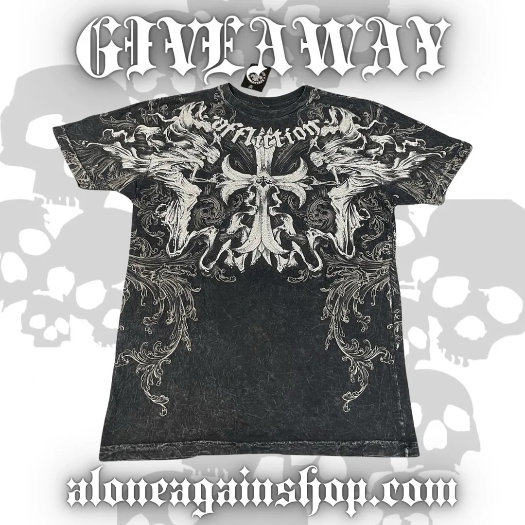 90s Red Affection Mens Retro Cotton Round Neck Washed Shirt Hip Hop Couple Summer Special Wearing Gothic Tshirt 250322Z