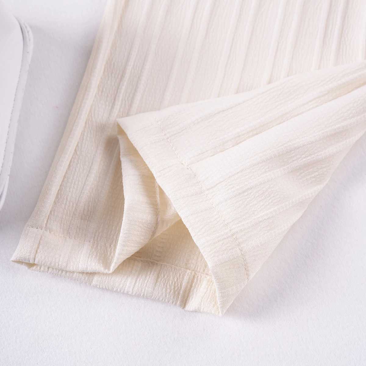 Girl Solid Color Pendant Summer Pendant Ruffle+Wide Leg Pants 2-piece Set White Cute Elegant Baby ClothingT250327