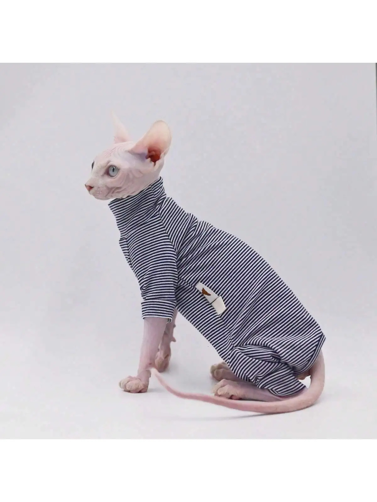 Sphynx Cat Clothes Leisure Stripe 4-legged Cotton Comfortable Hairless Cat Outfits Soft Winter Warm Devon Kornish Cat Clothes 250326
