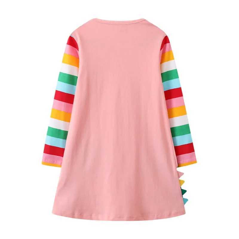 Jumping Meters newly arrived princess girl dress dinosaur app cute birthday childrens clothing autumn long sleeved childrens clothing W250326
