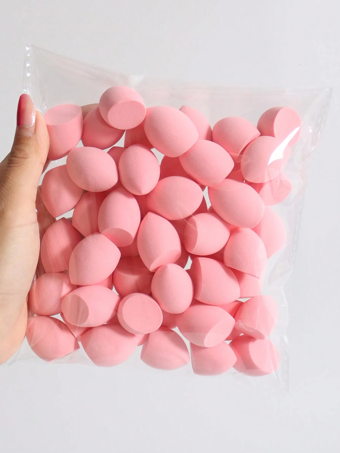 50pcs/pack Mini Makeup Sponge Beauty Sponge Blending Sponge For Liquid Dry And Wet Dual Use Makeup Cream 250317