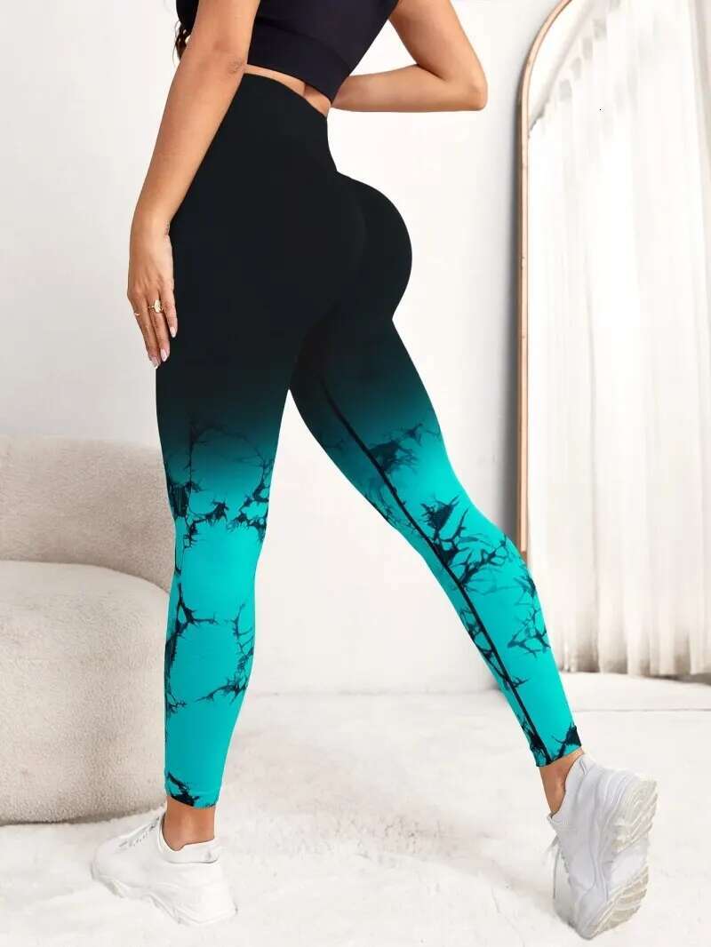 Yoga Pants Women Seamless Push Up Sports Fiess Joggings High Waist Gym Workout Scrunch Tie Dye Running Leggings
