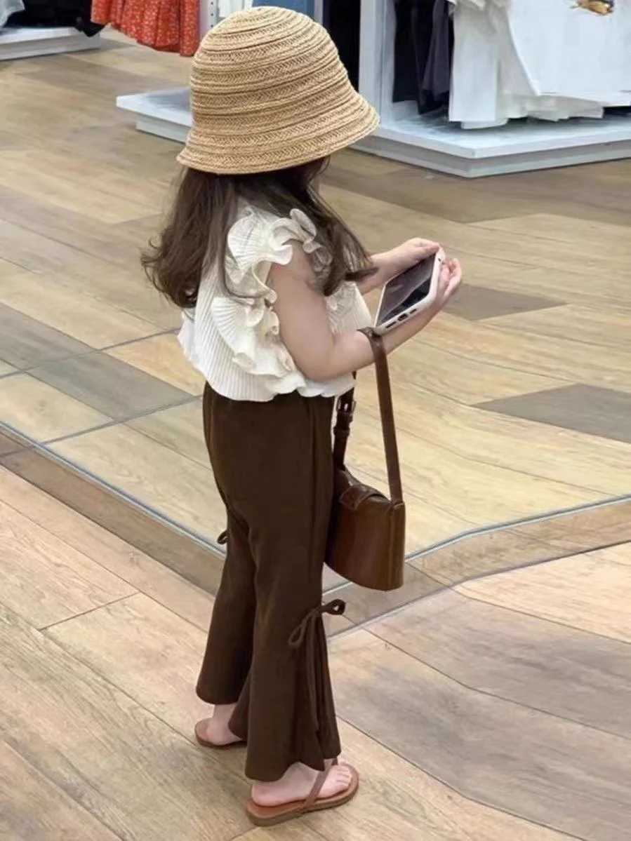 Girls clothing set summer T-shirt top+pants Korean childrens clothing set cute childrens clothing 2PCS 2024 new itemT250327