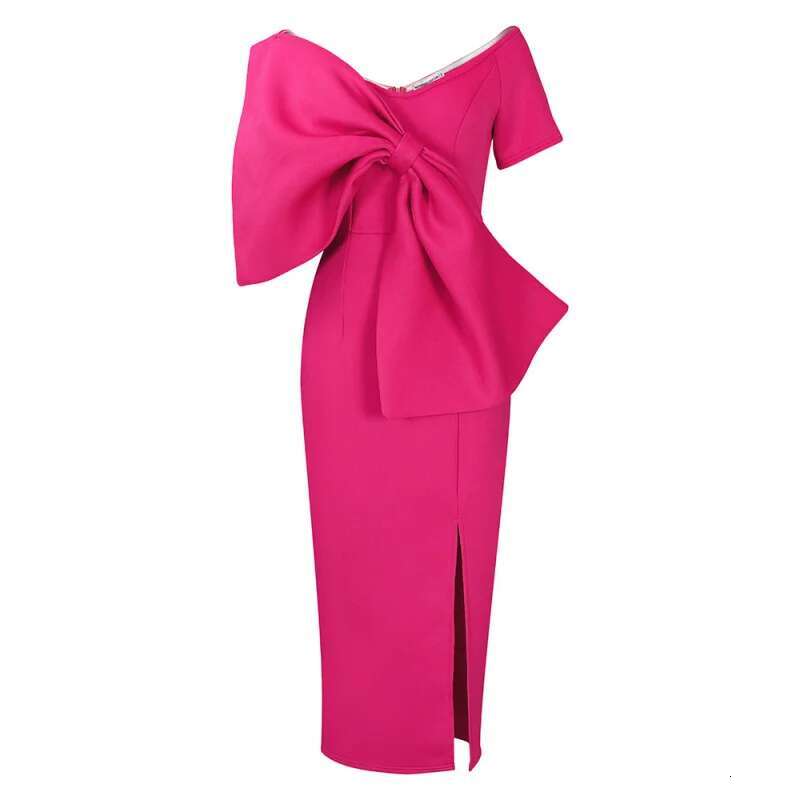Dongdumaoyi Sexy Zeemeerminjurk Met Strikaccenten En Hoge Split Bodycon Avondjurk Dramatische Strikdetail