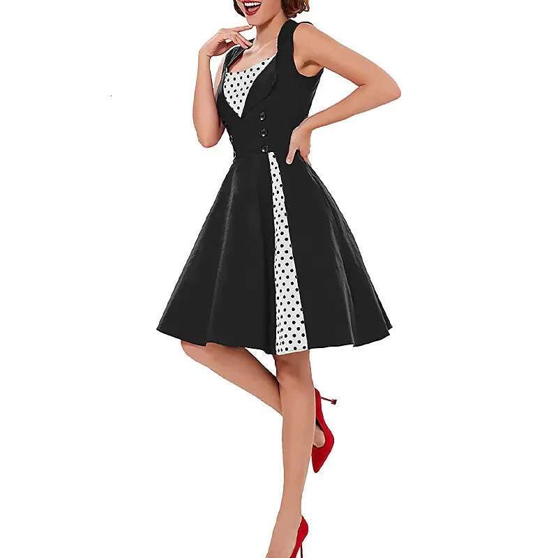 Dongdumaoyi Mode Patchwork Volledige Rok Retro Damesjurk Sexy En Verfijnd