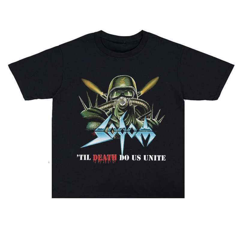 Summer Metal Rock Band Sodom Striped Printed Cotton Loose Men s and Women T shirts High Quality Short Sleeve