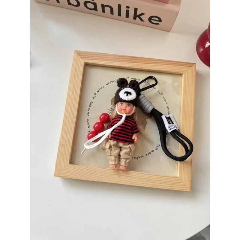 Maximalism Retro Tennis Bag Pendant Golf Baseball Overalls Doll Keychain Strap High-end Versatile Phone Charm Cute Lanyard250325