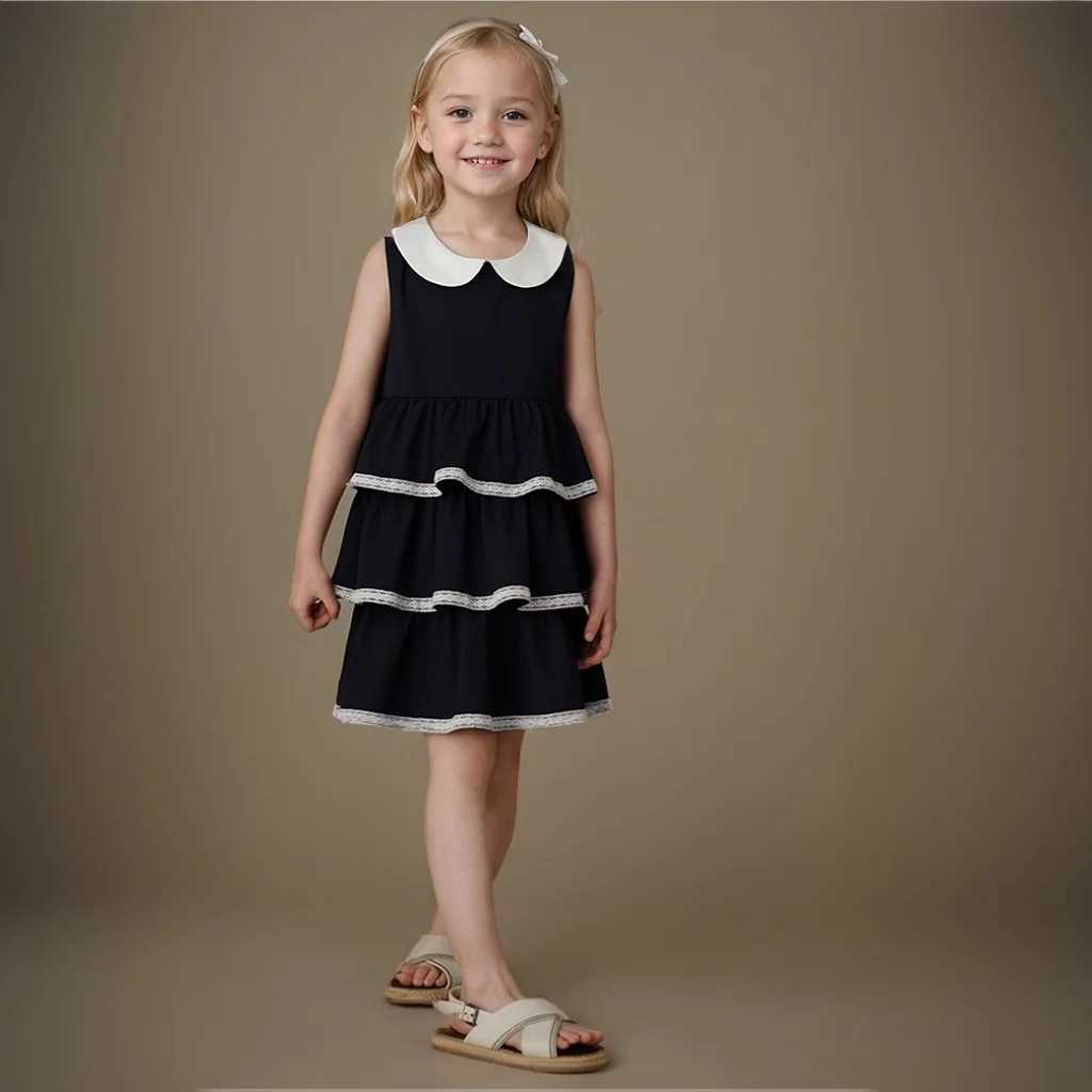 Kids Princess Dresses for Girls Sleeveless Vest Children White Leaf Ball Gown Birthday Wedding Frock Baby Baptism Boutique Dress W250326
