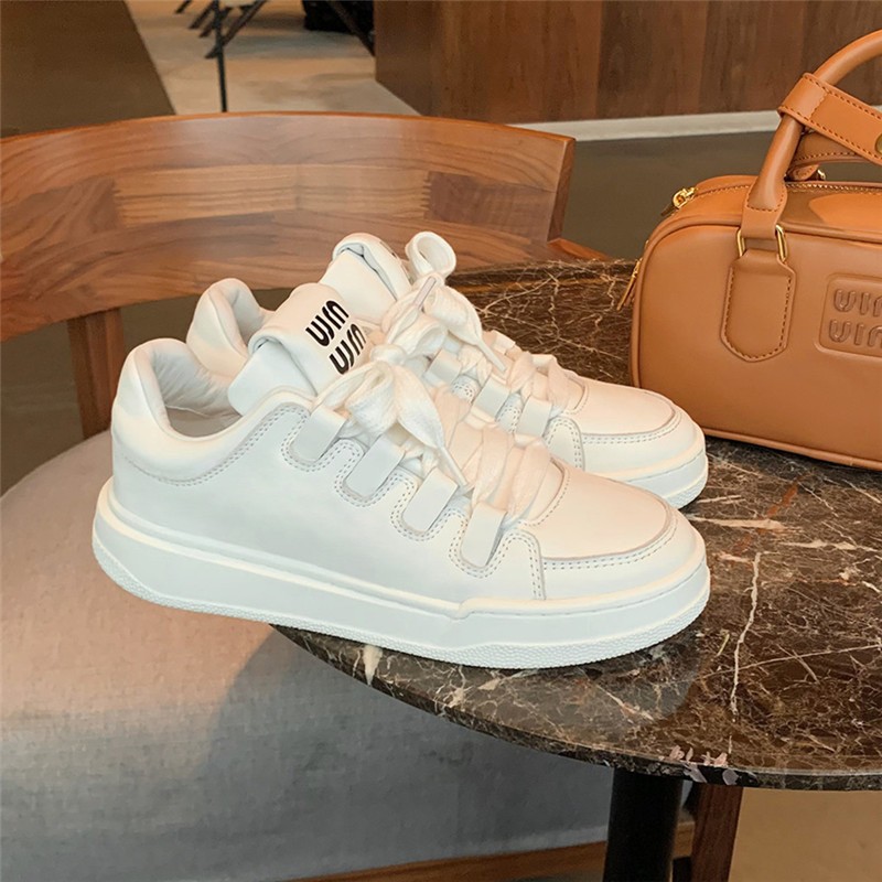 Designer casual shoes Thick soled white women's new spring sneaker woman single shoes fashion all match lace up sneaker for ladies 35-40