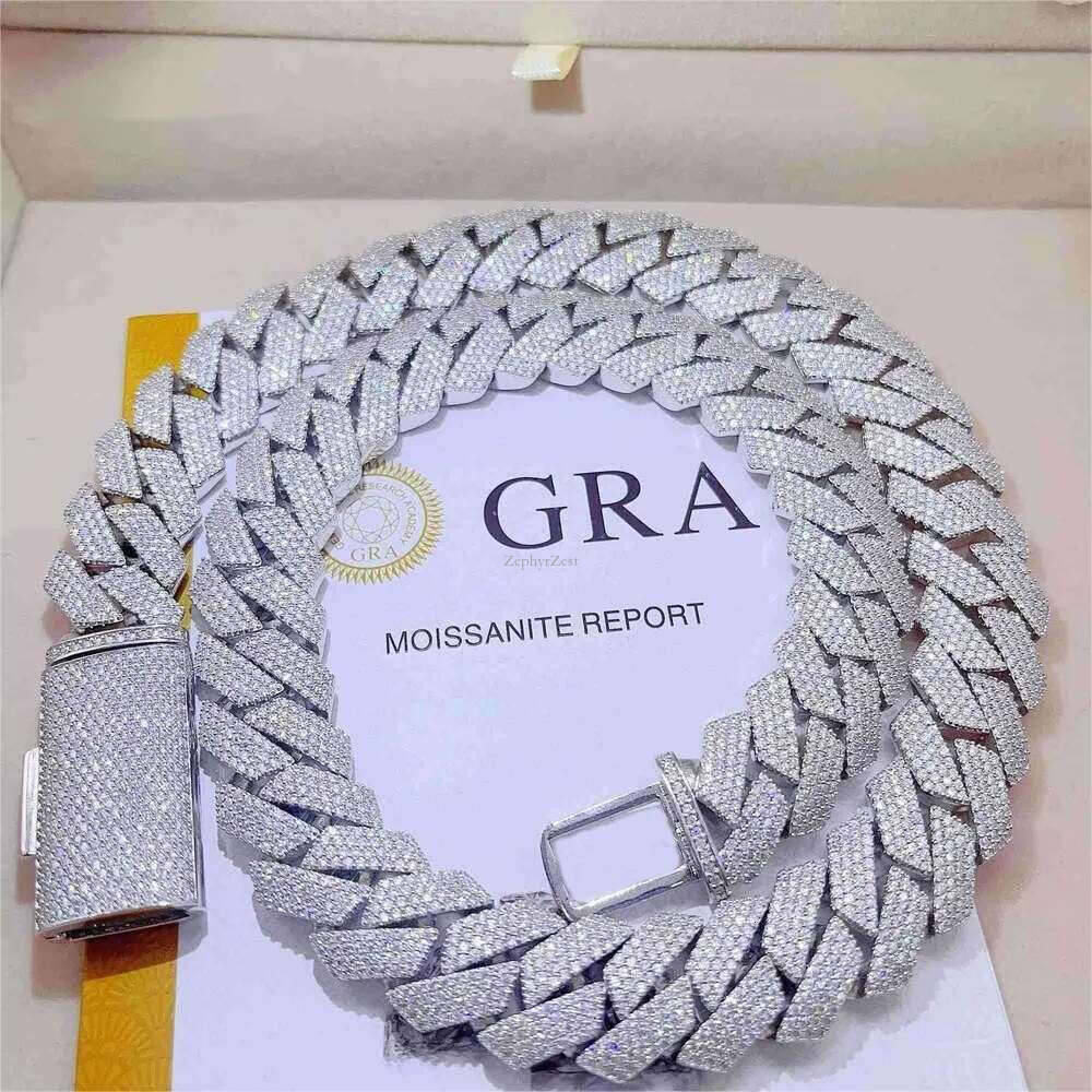 necklaces designer jewelry necklace cuban k Hip hop chain Necklaces Iced Out Pendant Pass Dia Tester Sterg Sier Necklace Vvs Moissanite chains for men