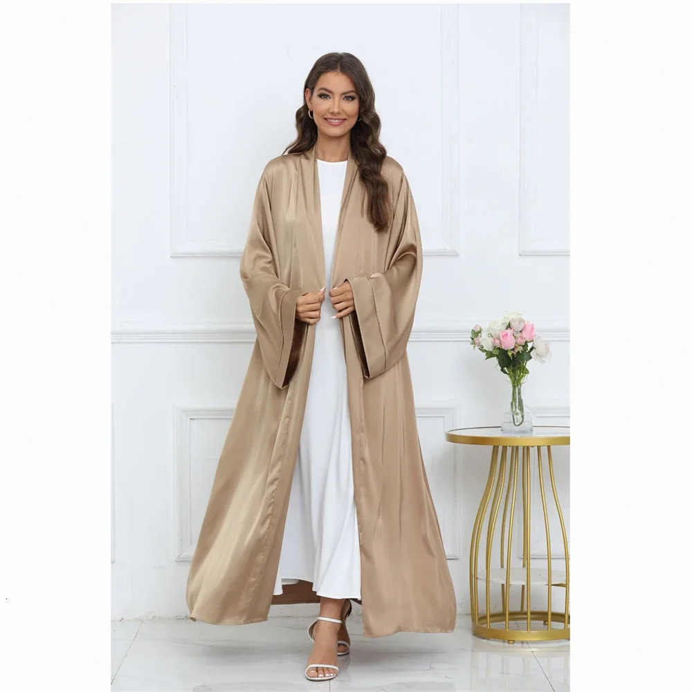 Muslim womens open kimono Abaya Maxi dress Trkiyeo peno p 250326